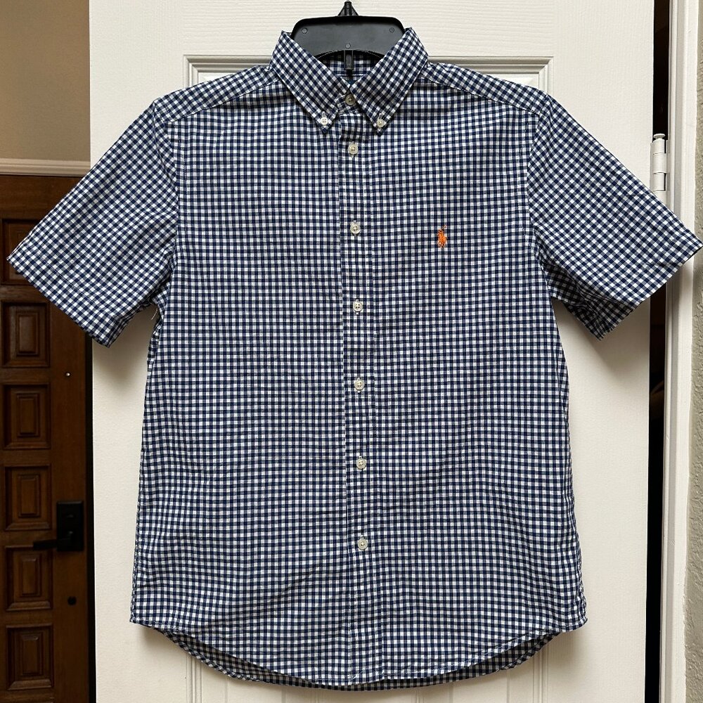 Ralph Lauren Gingham Madras/Checkered Button Down Shirt - Boys L
